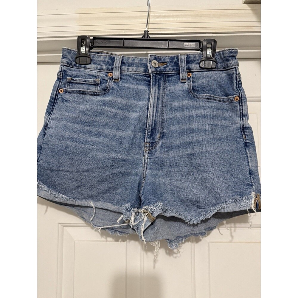 American Eagle Outfitters Women Blue Cut Off High Rise Denim Jean Shorts 8